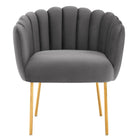 Modway - Sanna Chenal Touffé Performance Velvet Fauteuil - Gris-Capacité de poids de la chaise : 331 lb