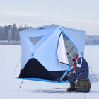Outsunny - Tente De Pêche Sur Glace Pop-Up 4 Personnes, Abri Isolé Avec Fenêtres De Ventilation-Accessoires : 8 piquets de sol, 4 boucles de corde   
