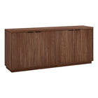 Hudson&Canal - Table de buffet Mansfield 68" L - Noyer satiné-Comprend 4 portes avec deux armoires de rangement et des étagères réglables