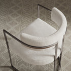 Modway - Huron Dos courbé Tissu et métal Chaise d’accent pour salle à manger - Crème d’argent-Entièrement assemblé