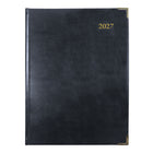 Brownline - 2027 agenda quotidien Executive avec reliure cousue – 10 3/4 po x 7 3/4 po – couleurs assorties – trilingue-Reliure cousue avec couverture ridige en cuire contrecollé Aristo