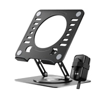Uncaged Ergonomics - Travel Pack RISE Support pivotant pour ordinateur portable et chargeur de voyage - Noir-Le support de bureau réglable et pivotant Rise 2.0 maintient les ordinateurs portables dans une position ergonomique.