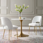 Modway - Rouse Salle à manger Fauteuil d’appoint Ensemble de 2 - Blanc-Revêtement en velours de performance