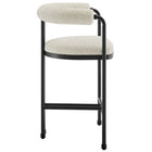 Modway - Turin Dos courbé Boucle et métal Tabouret de comptoir - Black Pearl-Entièrement assemblé