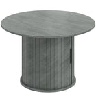 HOMCOM - Table basse ronde 31,5 po avec rangement - gris-Le design à colonnes à lattes avec une finition gris ciment apporte un style contemporain et épuré tout en garantissant une stabilité robuste