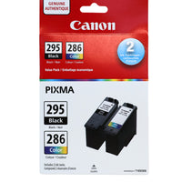 Canon -  PG-295/CL-286 Cartouche d'encre d’origine - rendement standard - Noir, cyan, magenta, jaune-La cartouche d’encre noire PG-295 produit un texte noir clair et net pour tous vos documents