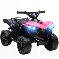 Qaba - VTT pour enfants à 4 roues 6V avec musique et phares à DEL - rose-Puissant moteur 6V permettant de rouler sur différents terrains, éveillant la curiosité 