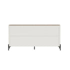 Manhattan Comfort - Buffet moderne Abbey 170 cm - Érable et blanc cassé-15,7 po L x 66,9 po l x 32 po H