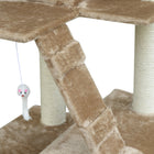 PawHut - Arbre à chat grand 70,5 po - beige-Matériau de revêtement : peluche 
