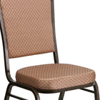 Flash Furniture – Chaise banquet empil Hercules, dos couronne, tissu diamant doré, siège 2,5 po, struct. dorée, 4/pqt-Rembourrage en tissu doré à motifs diamants