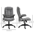 Vinsetto - Chaise de bureau de massage avec vibrations 6 points - gris-Tissu aspect lin respirant et confortable
