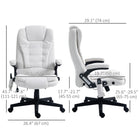 Vinsetto - Chaise de bureau de massage avec vibrations 6 points - blanc-Tissu aspect lin respirant et confortable