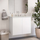 Modway - Bryn Fixation murale de 30" Vanette de salle de bain - Blanc blanc-Construction en mélamine et panneaux de particules