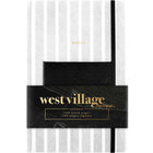 Mead - West Village Journal à élastique, 9 po H x 6 po l, noir, 80 feuilles-Design élégant : couverture à rayures avec accents noirs pour un style moderne et soigné
