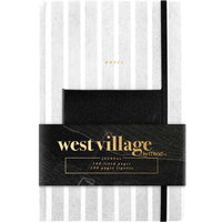 Mead - West Village Journal à élastique, 9 po H x 6 po l, noir, 80 feuilles-Design élégant : couverture à rayures avec accents noirs pour un style moderne et soigné