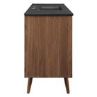 Modway - Transmit Évier simple 48" Vanette de salle de bain - Noir noyer-Placage en plaques de particules et noyer