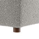 Modway - Commix Boucle rempli de duvet et trop rempli Tissu Ottoman - Gris clair-Capacité de poids des ottomans : 331 lb.