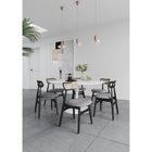 Manhattan Comfort - Lot de 4 chaises de salle à manger Colbert 44,5 cm style industriel chic, rembourrées, noir et gris-Canne naturelle fine fabriquée à partir de véritable rotin en bois