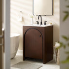Modway - Appia 24" Vanette de salle de bain - Blanc noyer-Construction en parement de bois de manguier et MDF