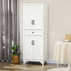 HOMCOM - Armoire de cuisine 67 po avec portes et étagères - blanc-Tiroir offrant un rangement caché pour les petits objets 