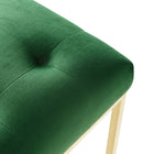 Modway - Privy Acier inoxydable doré Performance Velvet Chaise à manger - Émeraude d’or-Capacité de poids de la chaise : 331 lb.