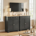 HOMCOM - Buffet 26,8 po L avec rangement - noir-La quincaillerie anti-basculement assure la sécurité en fixant l’armoire au mur 