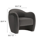 Modway - Compose Performance Velvet Chaise d’accent - Storm Grey-Rembourrage résistant aux taches