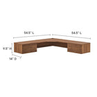 Modway - Render Coin de montage mural Bureau - Noyer-Conception murale