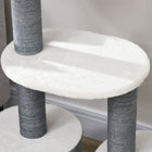 PawHut - Arbre à chat, tour multi-niveaux avec poteaux à griffer, condo - blanc-Peut être déplacé d'un endroit à un autre avec une grande facilité 