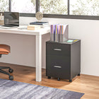 Vinsetto - Caisson mobile à 2 tiroirs pour dossiers lettre/A4 avec roulettes - noir-Design compact adapté pour être placé à côté ou sous votre ordinateur et votre bureau d'écriture 
