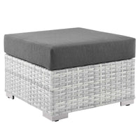 Modway - Convene Terrasse extérieure Ottoman in Charbon gris clair-Tissage en rotin synthétique