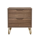 Manhattan Comfort - Table de nuit Avira 20" style mid-century moderne à 2 tiroirs - Marron-Table de nuit propre et moderne avec une finition en stratifié lisse pour un aspect chaleureux et naturel