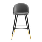Modway - Cordial Performance Velvet Tabourets de bar - Gris - Ensemble de 2-8