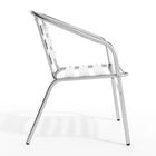 Flash Furniture – Chaise empilable commerciale avec dossier à 3 traverses, int/ext, aluminium (TLH017B)-Appuis-bras intégrés