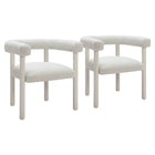 Zuo - Sunbath Chaise de salle à manger - Blanc - Ensemble de 2-Aucun assemblage requis