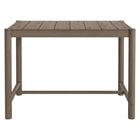 Modway - Eleni Rectangle 56 po Terrasse extérieure Bois teck Bar Table - Teck gris usé-Assemblage simple