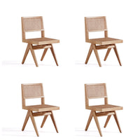 Manhattan Comfort - Ensemble de 4 chaises de salle à manger Hamlet 44,8 cm style industriel chic - Nature-Chaise de salle à manger moderne style industriel chic en rotin parfaite pour la salle à manger lot de 4