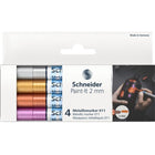 Schneider - Marqueurs de peinture Paint-It 011 - Argent/Or - Paquet de 4-La pointe fine du marqueur permet une écriture et un dessin confortables et très productifs pendant une période prolongée