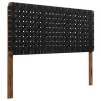 Modway - Sparta Tissage Cuir végane Tête de lit Queen, Noir noyer-Tête de lit queene seulement