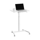 Seville Classics - 25,6 po W Chariot de bureau mobile inclinable à vérin pneumatique - Blanc-Ajustez en douceur et silencieusement la hauteur du bureau de 76 cm à 110 cm ou à toute hauteur intermédiaire avec le levier de réglage