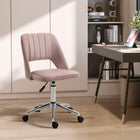 Vinsetto - Chaise de bureau pivotante sans accoudoirs - rose-Le tissu au toucher velours est doux et chic
