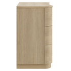 Modway - Mirae 3 tiroirs Commodeuse compacte courbe, Chêne clair brossé-6