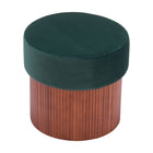 Zuo - Boto Pouf de rangement - Vert-Bois de pin peint avec finition naturelle raffinée