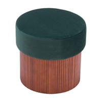 Zuo - Boto Pouf de rangement - Vert-Bois de pin peint avec finition naturelle raffinée