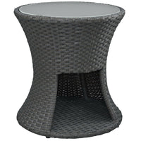 Modway - Sojourn Manche Terrasse extérieure Table d’appoint - Chocolat-Tissage rond en rotin synthétique