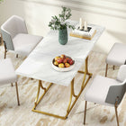 HOMCOM - Table à manger 59 po pour cuisine et salle à manger - blanc-Le montage est simple et direct 
