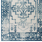 Modway - Reflect Nyssa Géométrie Géométrique Aztèque du Sud-Ouest Tapis intérieur/extérieur de 8 pi l x 10 pi L - Ivoire et bleu-Étanchéité, taches et résistants à l’eau / Faciles à nettoyer