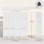 HOMCOM - Séparateur de pièce autoportant 4 panneaux avec étagère de présentation pour bureau à domicile - blanc-Conception pliable avec 4 panneaux, facile à déplacer et à ranger 
