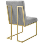 Modway - Privy Acier inoxydable doré Tissu rembourré Chaise d’accent pour salle à manger - Or gris clair-Rembourrage en mousse dense