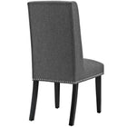 Modway - Baron Tissu Chaise à manger Ensemble de 4 - Gris-Pieds en caoutchouc massif